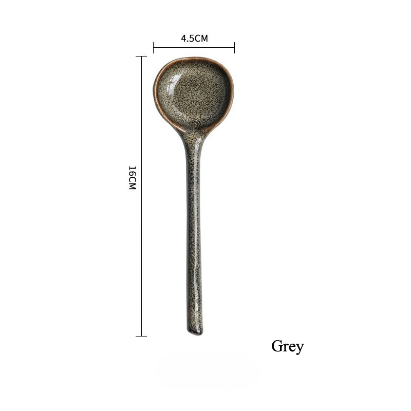 Gohobi Japanese Vintage Ceramic Long-Handle Spoon