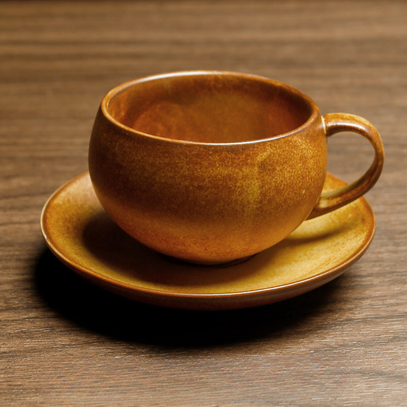 Gohobi Tasse à café japonaise faite à la main avec soucoupe 007