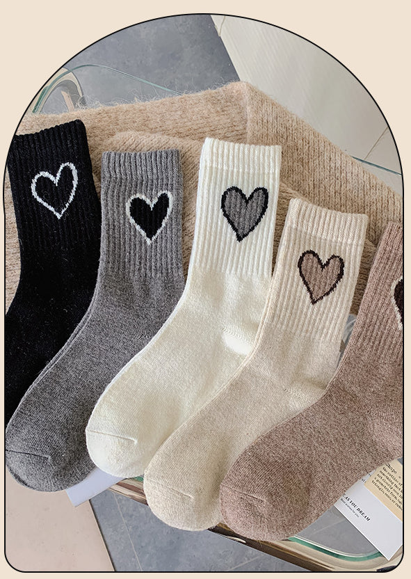 Chaussettes en laine Gohobi en forme de cœur