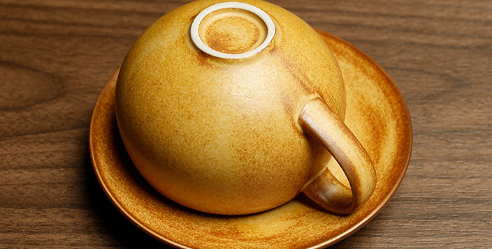 Gohobi Tasse à café japonaise faite à la main avec soucoupe 007