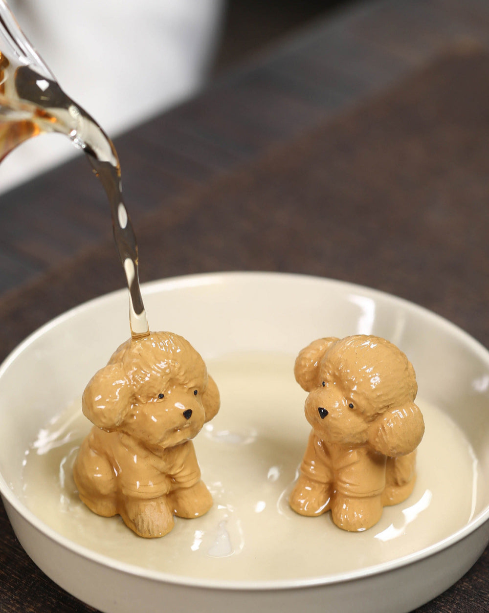 Ornement en forme de chien en peluche en argile YiXing fait à la main en céramique Gohobi