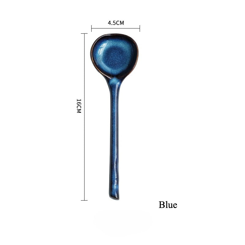 Gohobi Japanese Vintage Ceramic Long-Handle Spoon