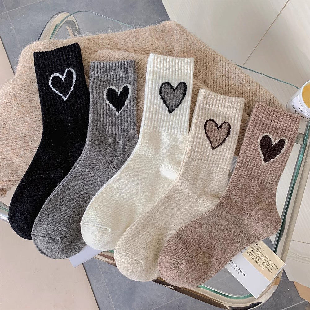 Chaussettes en laine Gohobi en forme de cœur