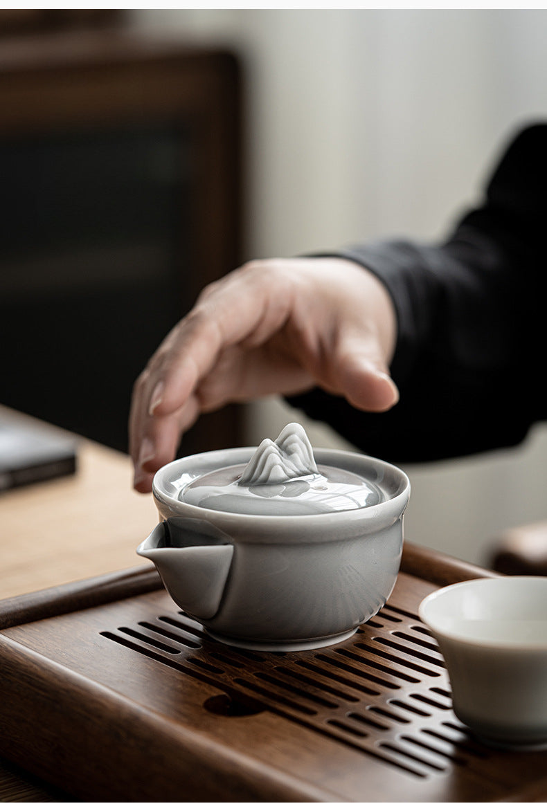 Gohobi Ice Gray Glaze Hand Teapot