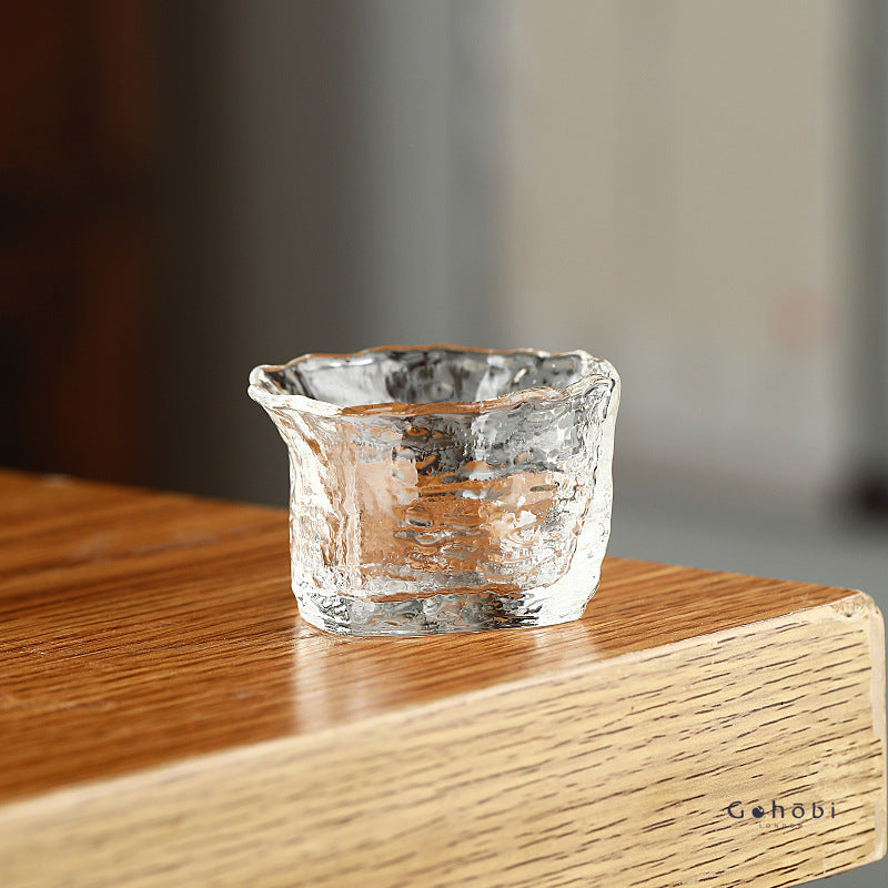 Gohobi Handmade Wabi Sabi Round and Square Glass Tea Cup