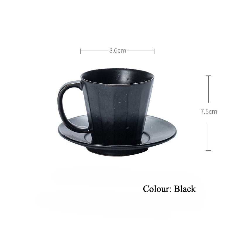 Gohobi Japanese Retro Ceramic Coffee Cup and Saucer Set