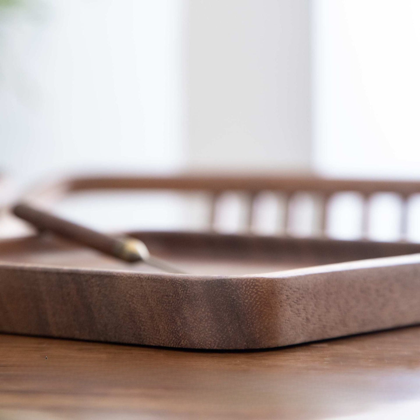 Gohobi South American Walnut Wood Tea Divider Tray
