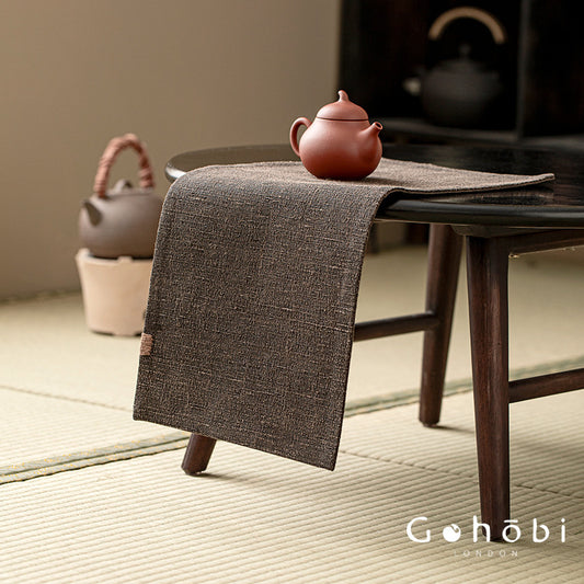 Gohobi Xiangyun Silk Tea Table Mat – Handmade Double-Sided Silk Tea Runner Zen Style