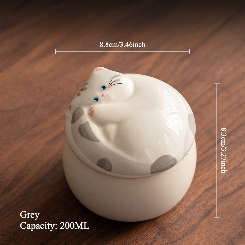 Gohobi Cat Ceramic Tea Canister