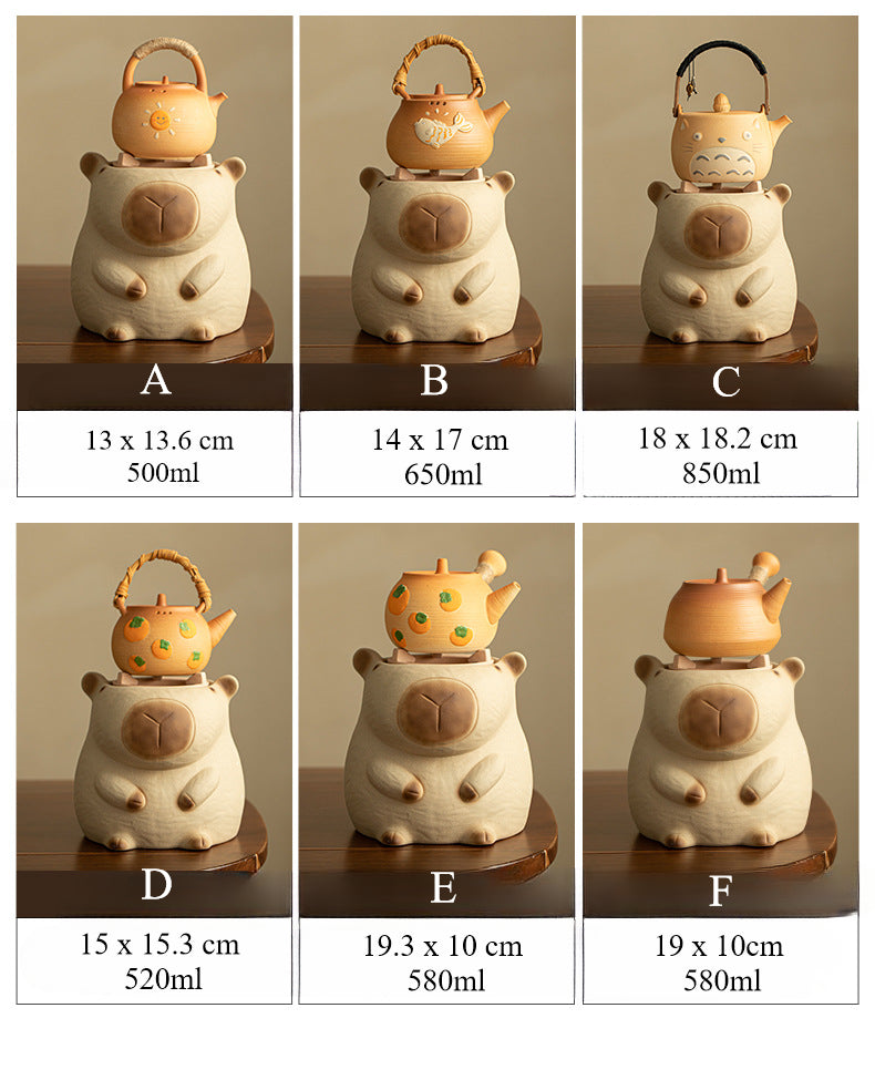 Gohobi Traditional Teapot and Stove Set 002 Capybara