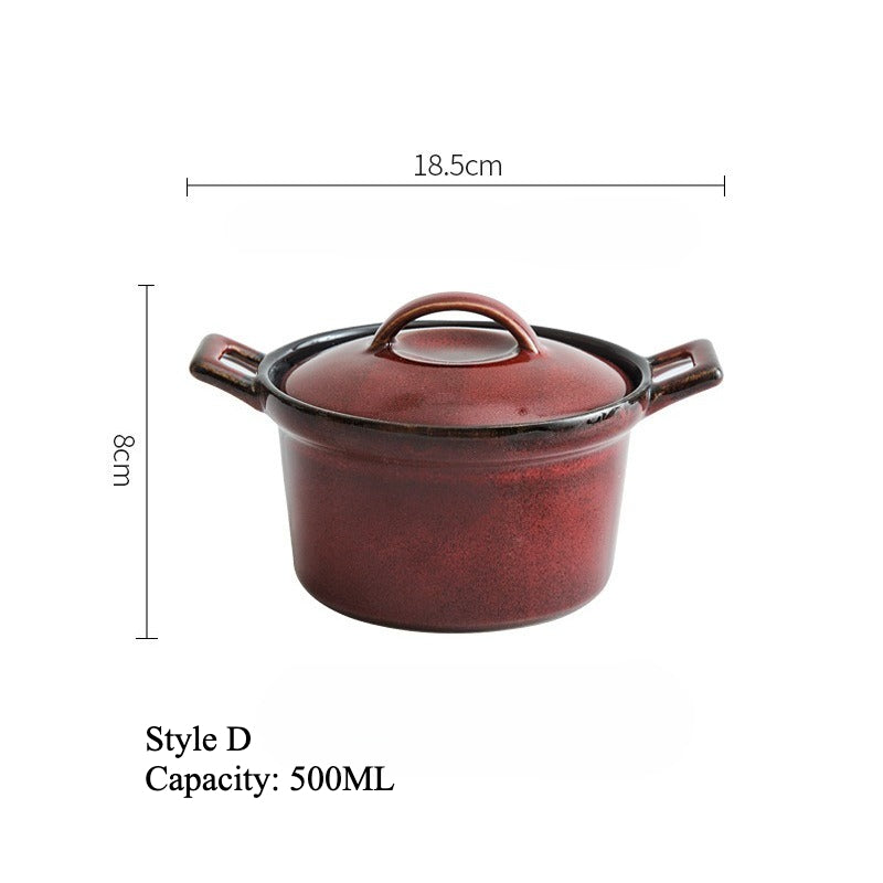 Gohobi Glaze Double-Handled Stew Pot