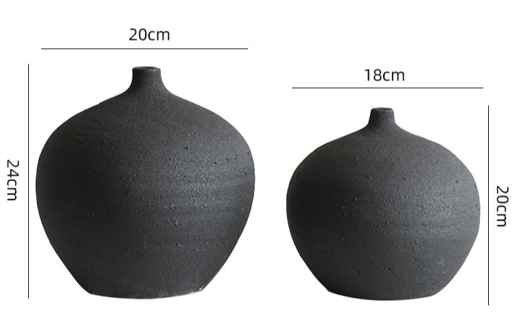 Gohobi Handmade New Chinese Style Coarse Pottery Vase