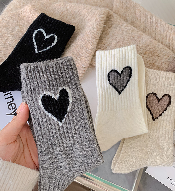 Chaussettes en laine Gohobi en forme de cœur