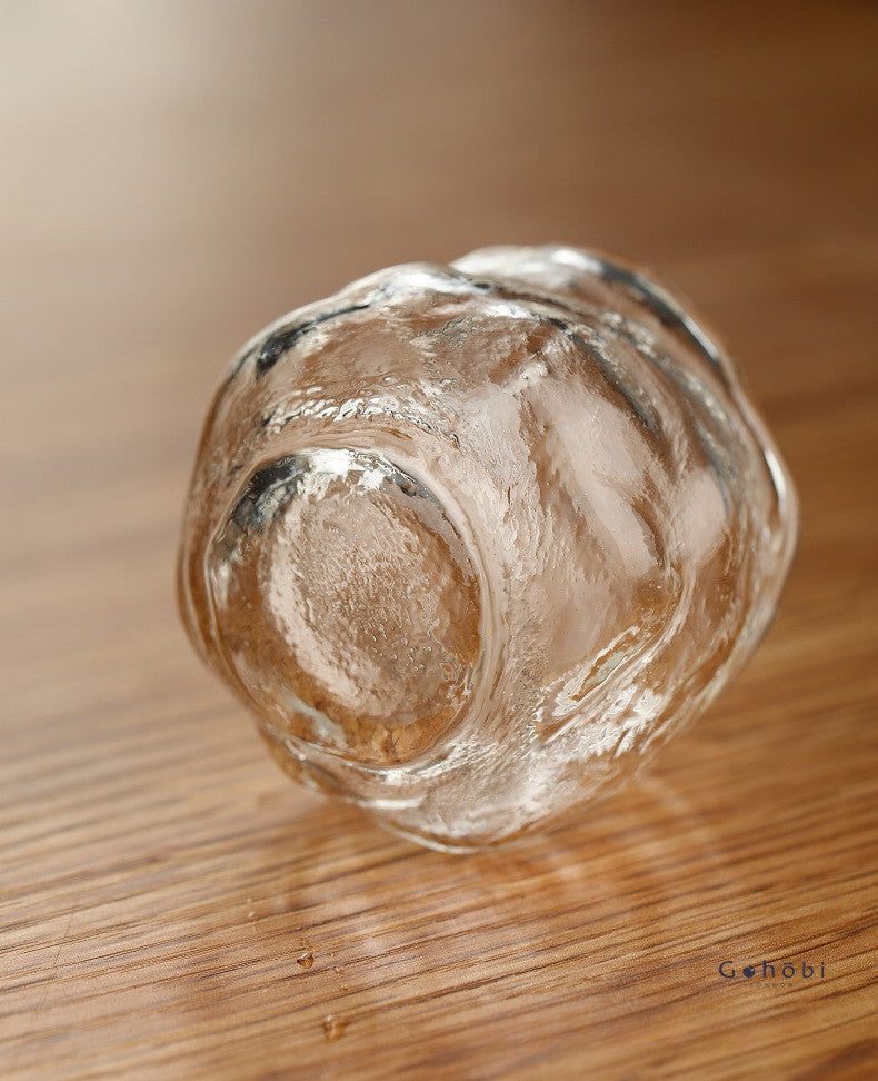 Gohobi Handmade Wabi Sabi Round and Square Glass Tea Cup