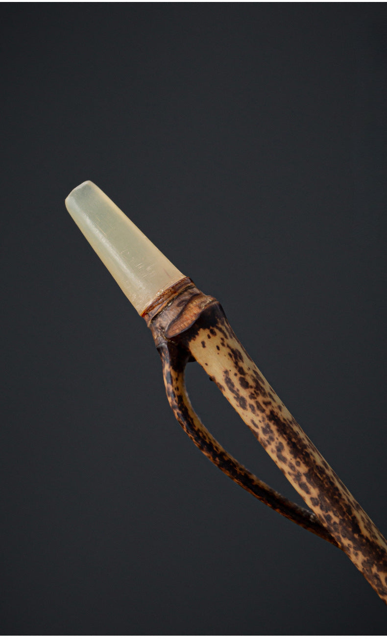 Gohobi Handcrafted Silver Bamboo Tea Scoop