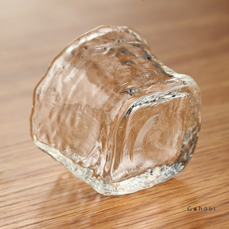 Gohobi Handmade Wabi Sabi Round and Square Glass Tea Cup