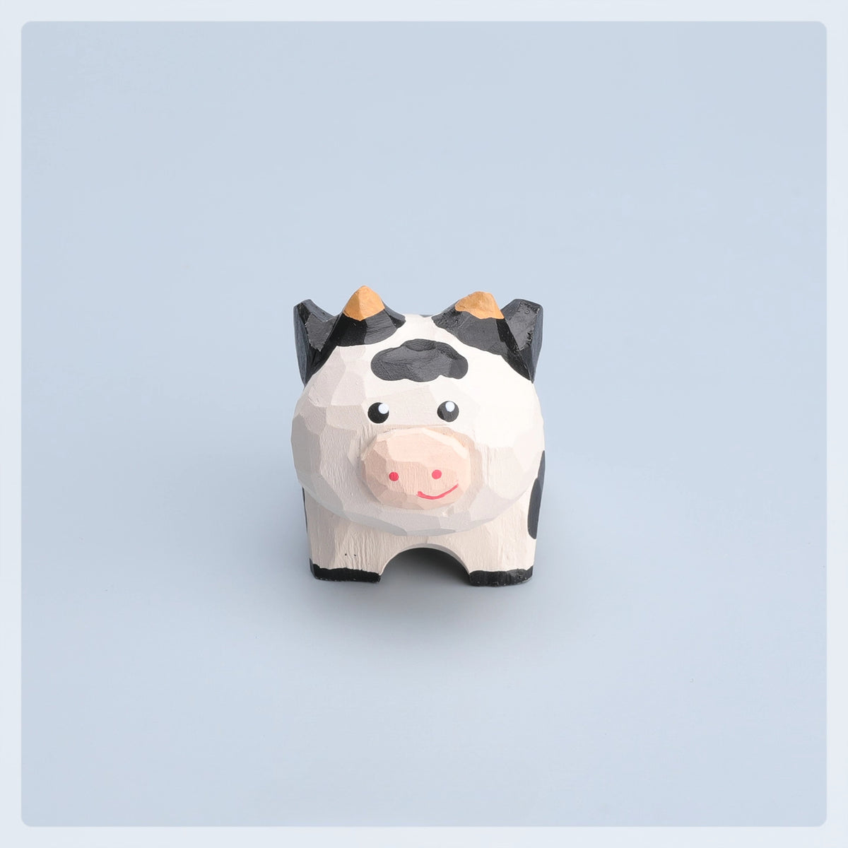 Gohobi Hand-Carved Wooden Cow Figurine
