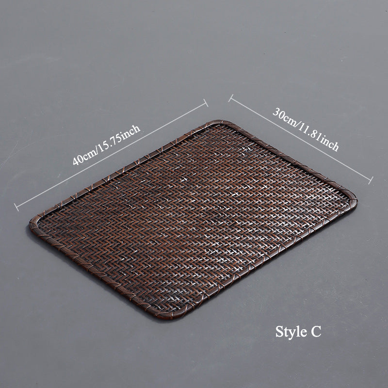 Gohobi Handmade Lacquered Bamboo Woven Tea Mat