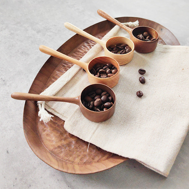 Cuillère doseuse à grains de café en bois faite main Gohobi 003