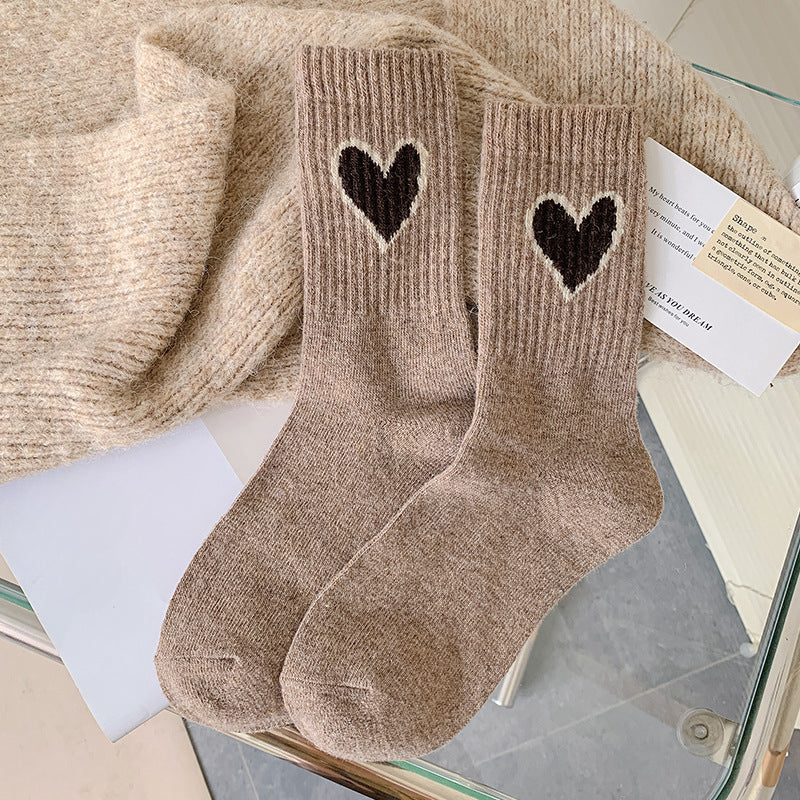 Chaussettes en laine Gohobi en forme de cœur