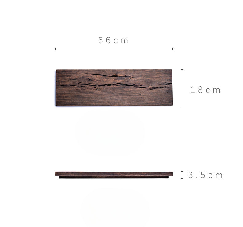 Plateau de service en bois de santal noir de style japonais Gohobi Wabi-Sabi 011