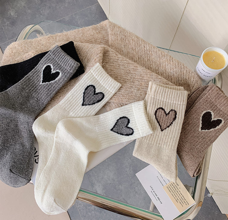 Chaussettes en laine Gohobi en forme de cœur