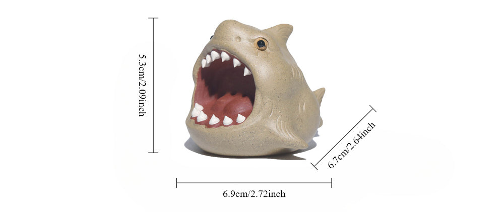 Gohobi Ornement en forme de requin en argile YiXing fait à la main en céramique