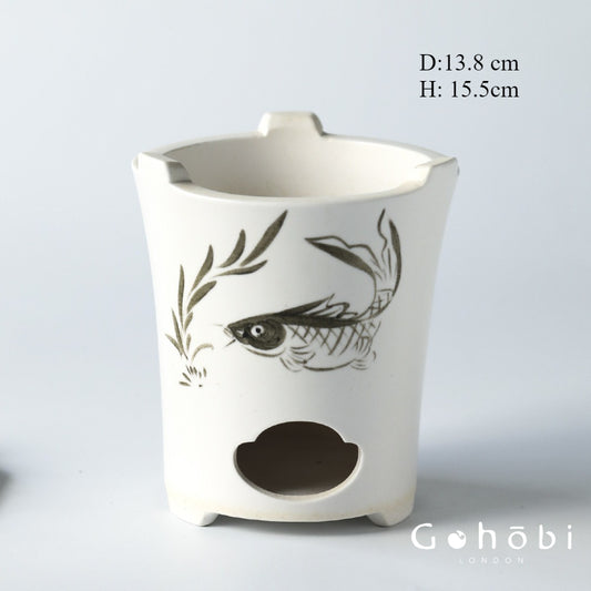 Gohobi Flowing Gold Autumn Sunset Dual-Purpose Teapot – Pure Handmade Ceramic Pot