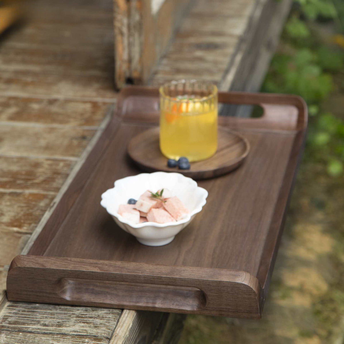 Gohobi Black Walnut Solid Wood Tea Tray