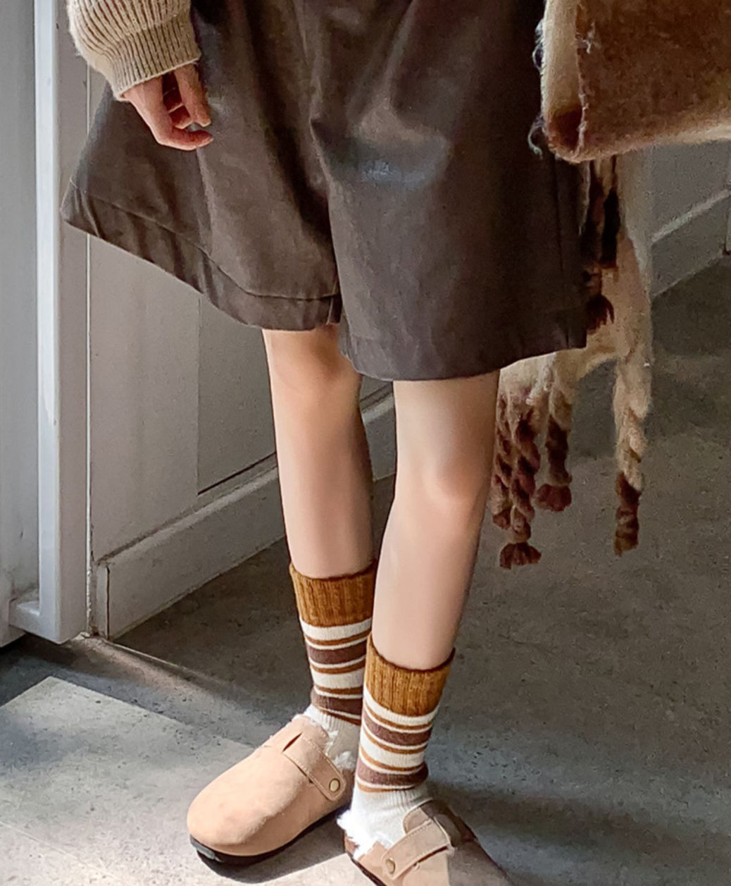 Gohobi Brown Autumn Socks