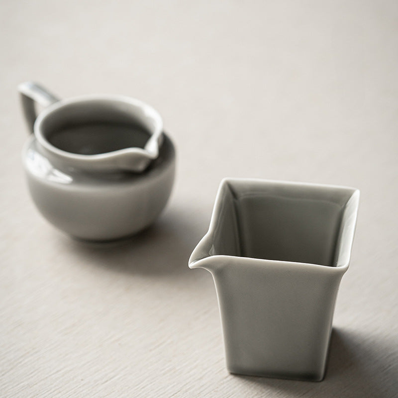 Pichet de style japonais Gohobi gris glacé et vert 001