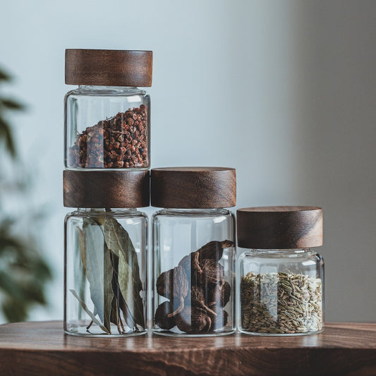 Gohobi Wooden Lid Sealed Container Storage