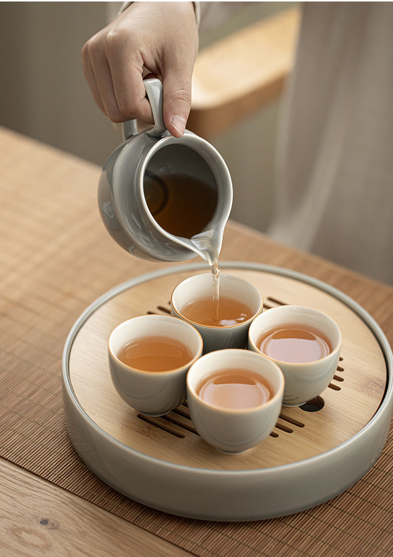 Gohobi Japanese Style Ice Grey and Green Tea Set 001