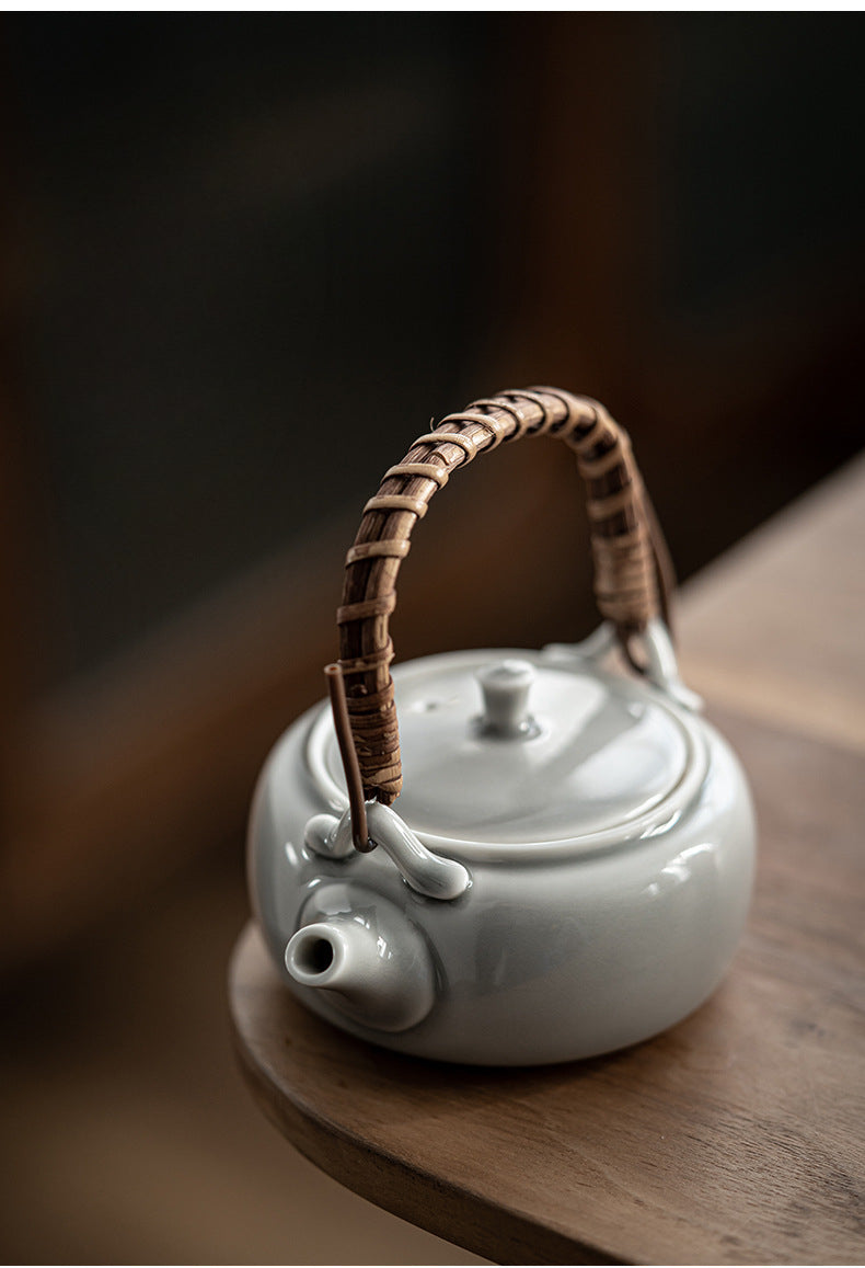 Théière japonaise Gohobi gris glacé et vert 006