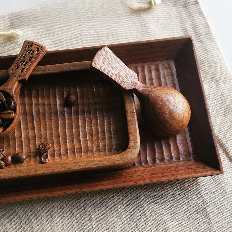 Cuillère doseuse à grains de café en noyer faite à la main Gohobi 005