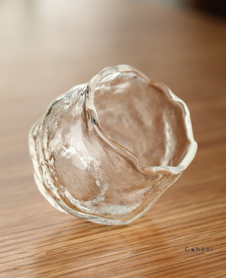 Gohobi Handmade Wabi Sabi Round and Square Glass Tea Cup