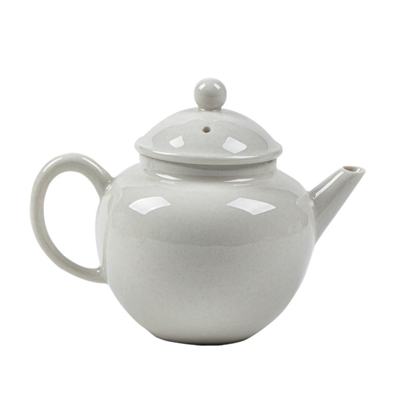 Gohobi Wood Ash Glaze Ceramic Teapot – Handmade Vessel Shape Gongfu Tea Pot with Ball Filter