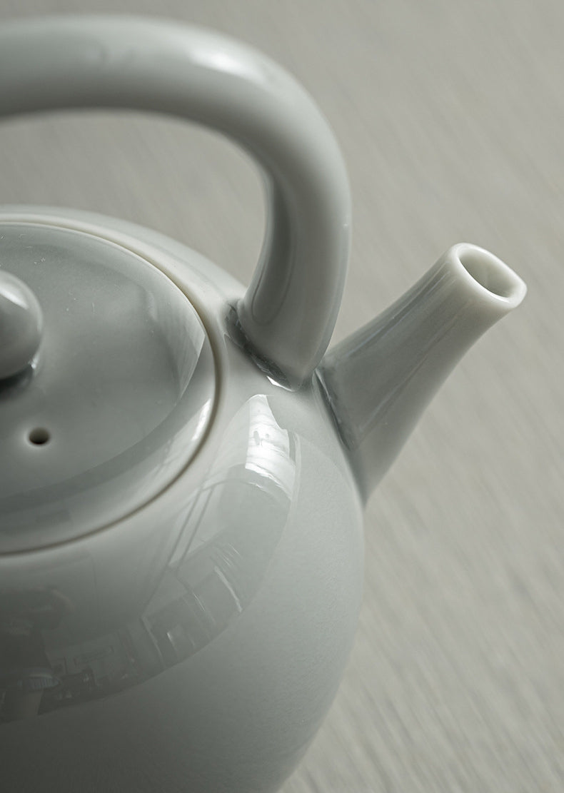 Théière japonaise Gohobi gris glacé et vert 004