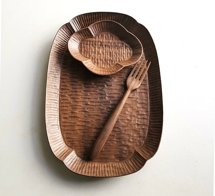 Plateau en forme de diamant en noyer Gohobi