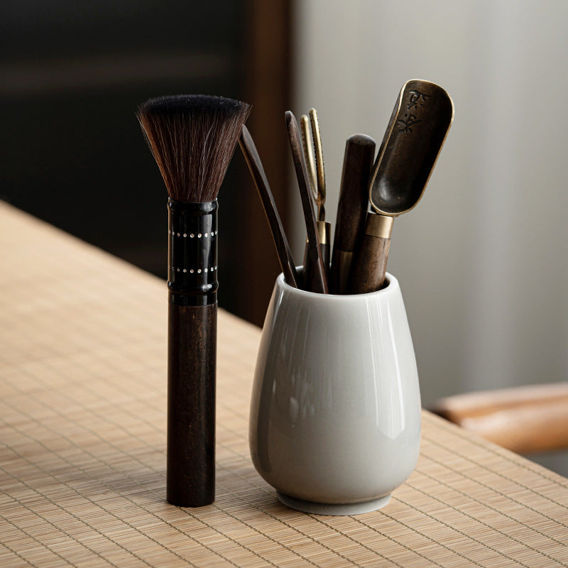 Ensemble d'ustensiles à thé Gongfu en bois Gohobi avec support gris glacier