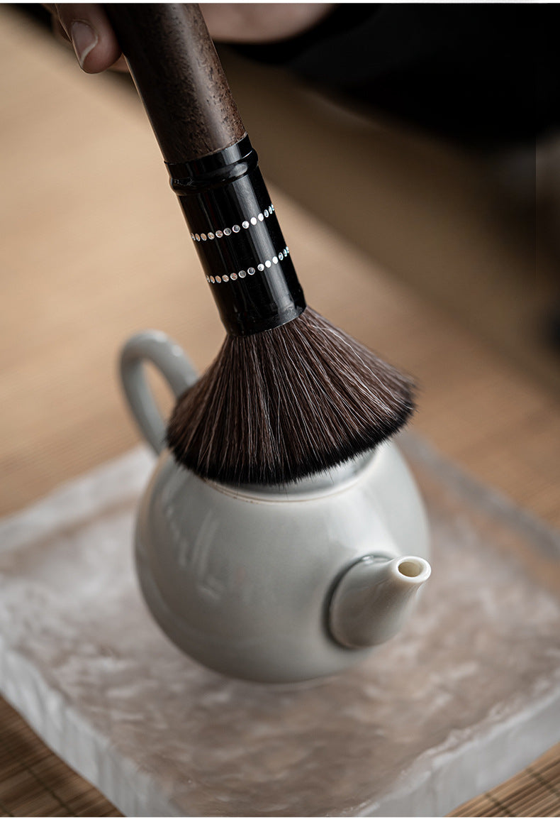 Ensemble d'ustensiles à thé Gongfu en bois Gohobi avec support gris glacier