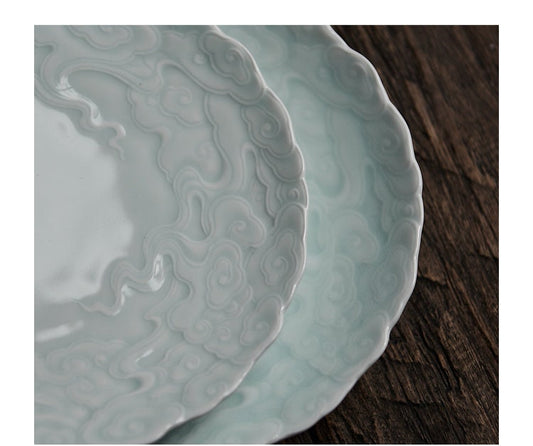 Gohobi Ceramic cloud Tea Trays Serving Trays Gongfu tea trays Japanese tea plate fruit plate food plate teapot coaster