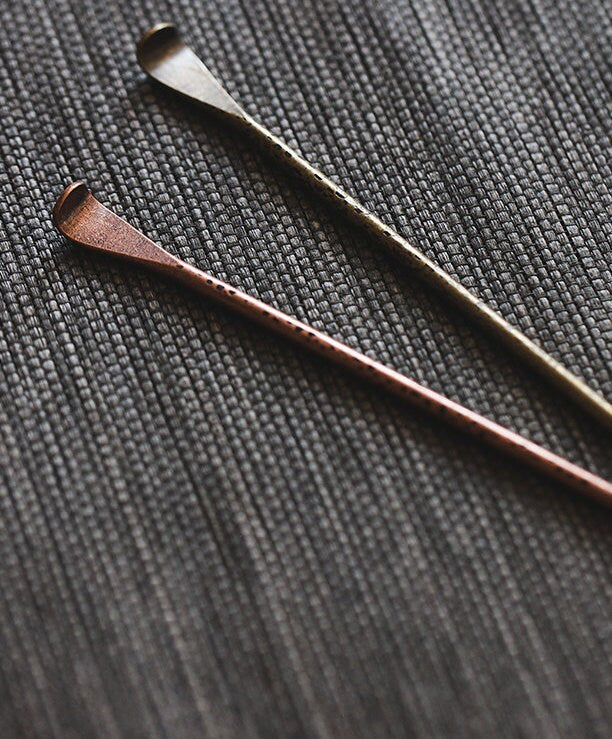 Gohobi Copper Chinese Gongfu Tea Accessories tools set (Incl. 2 Tea Scoop and 1 Tea Scoop stand) Japanese Chado
