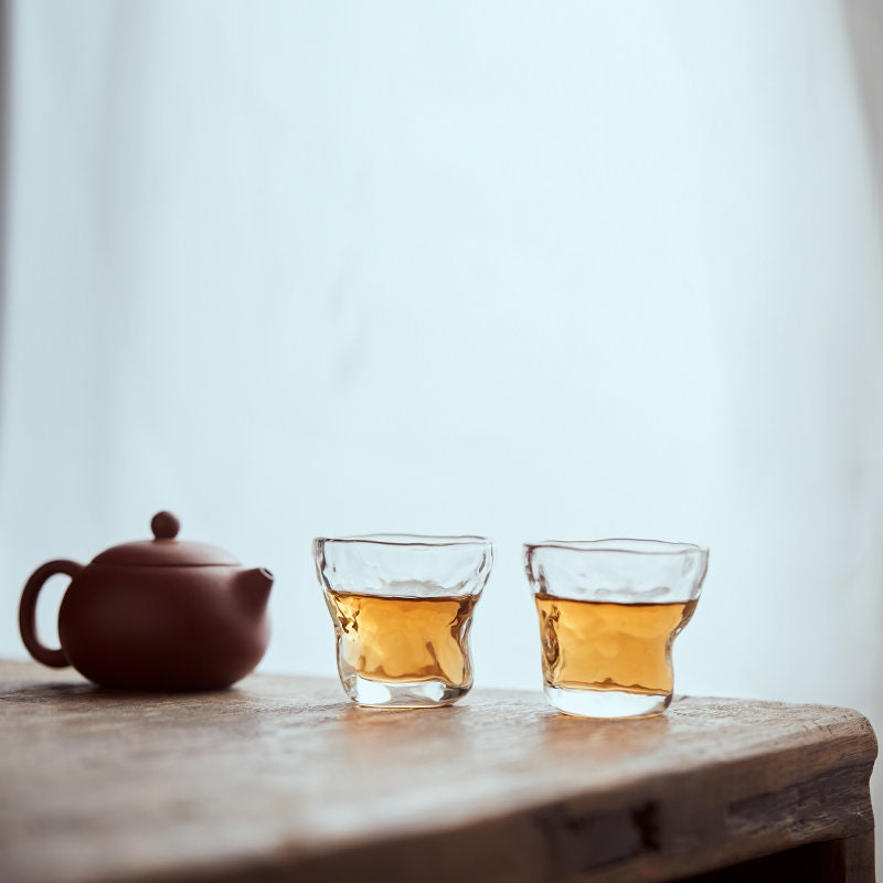 Gohobi Handmade glass tea cup Chinese Gongfu tea Kung fu tea Japanese Chado wabi sabi