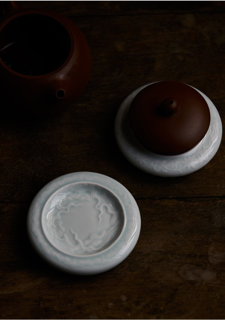 Gohobi Cloud ceramic teapot lid stand holder saucer Gongfu tea Japanese Chado lid coasters coaster