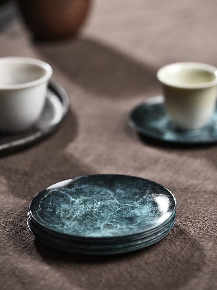 Gohobi Larimar pattern Red Copper Coasters Jewellery Plate Jewellery Dish Chinese Gongfu tea Kung fu tea Teaware Japanese Chado unique