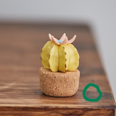 Gohobi Handmade cactus ceramic ornaments Japanese ornaments wedding birthday plant lover gift