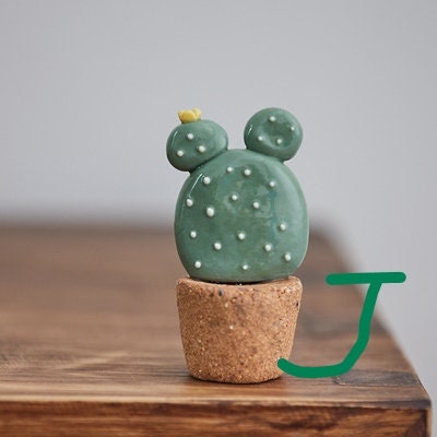 Gohobi Handmade cactus ceramic ornaments Japanese ornaments wedding birthday plant lover gift