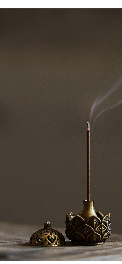 Gohobi Mini Brass Incense bowl Incense holder (D 3cm) incense tool gift