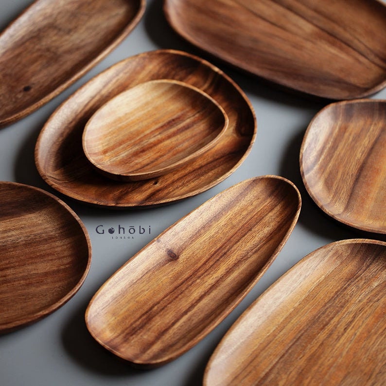 Gohobi Wooden Tea Trays Serving Tray wood tray wood plate Gongfu tea trays (5 versions) Japanese Chado